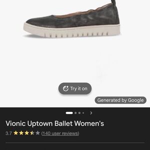 Vionic Uptown Ballet Slip-On in Black with White Sole